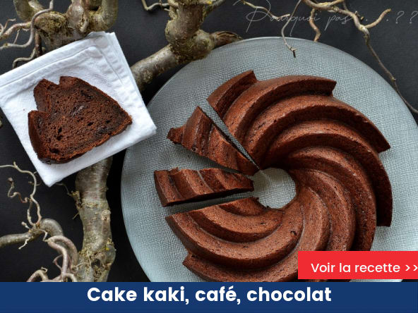 Cake kaki, café, chocolat
